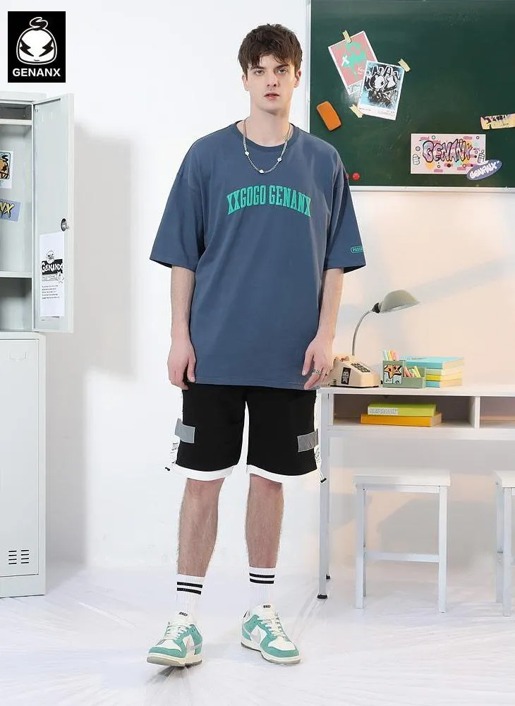 Minimalist Plain Letter Print Cotton T-Shirt