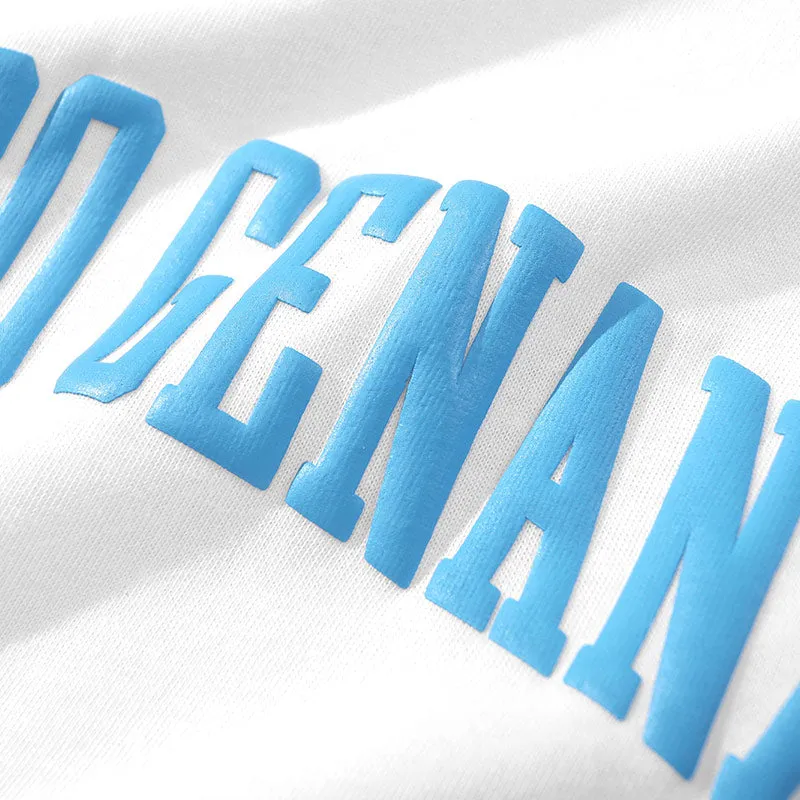 Minimalist Plain Letter Print Cotton T-Shirt
