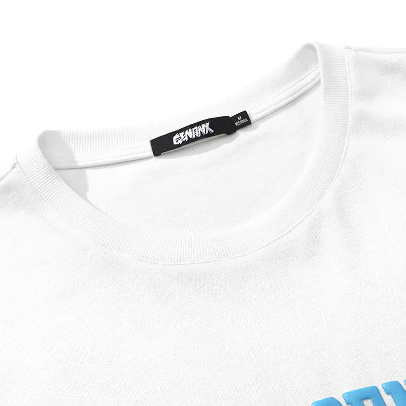 Minimalist Plain Letter Print Cotton T-Shirt