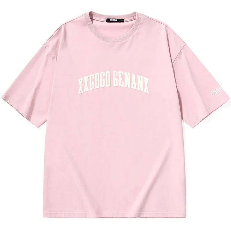 Minimalist Plain Letter Print Cotton T-Shirt