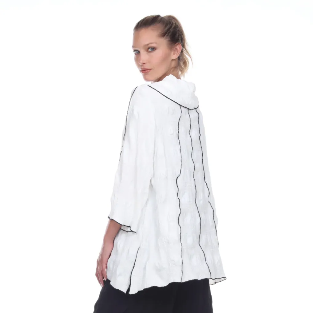 Moonlight Pucker Weave Tunic w/ Contrast Trim - 3119
