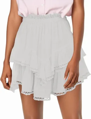 NBXNZWF Women Flowy Shorts High Waisted Summer Casual Boho Ruffle Skirts Cute Crochet Tiered Golf Tennis Y2K Mini Skorts