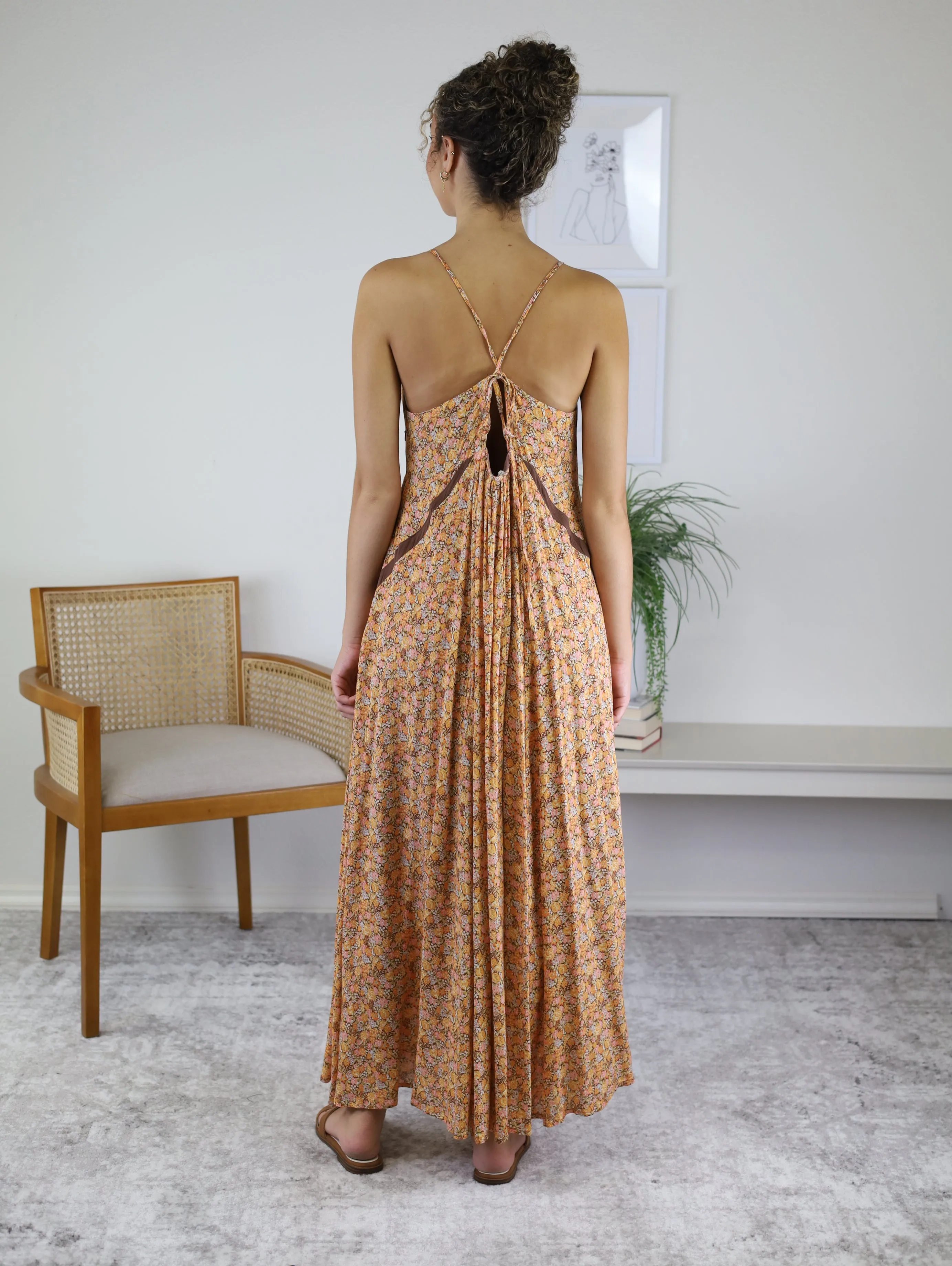 Nola Contrast Boho Maxi Dress