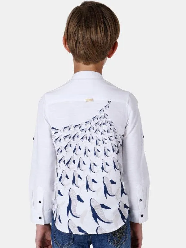One Friday White Shark Fish Shirt