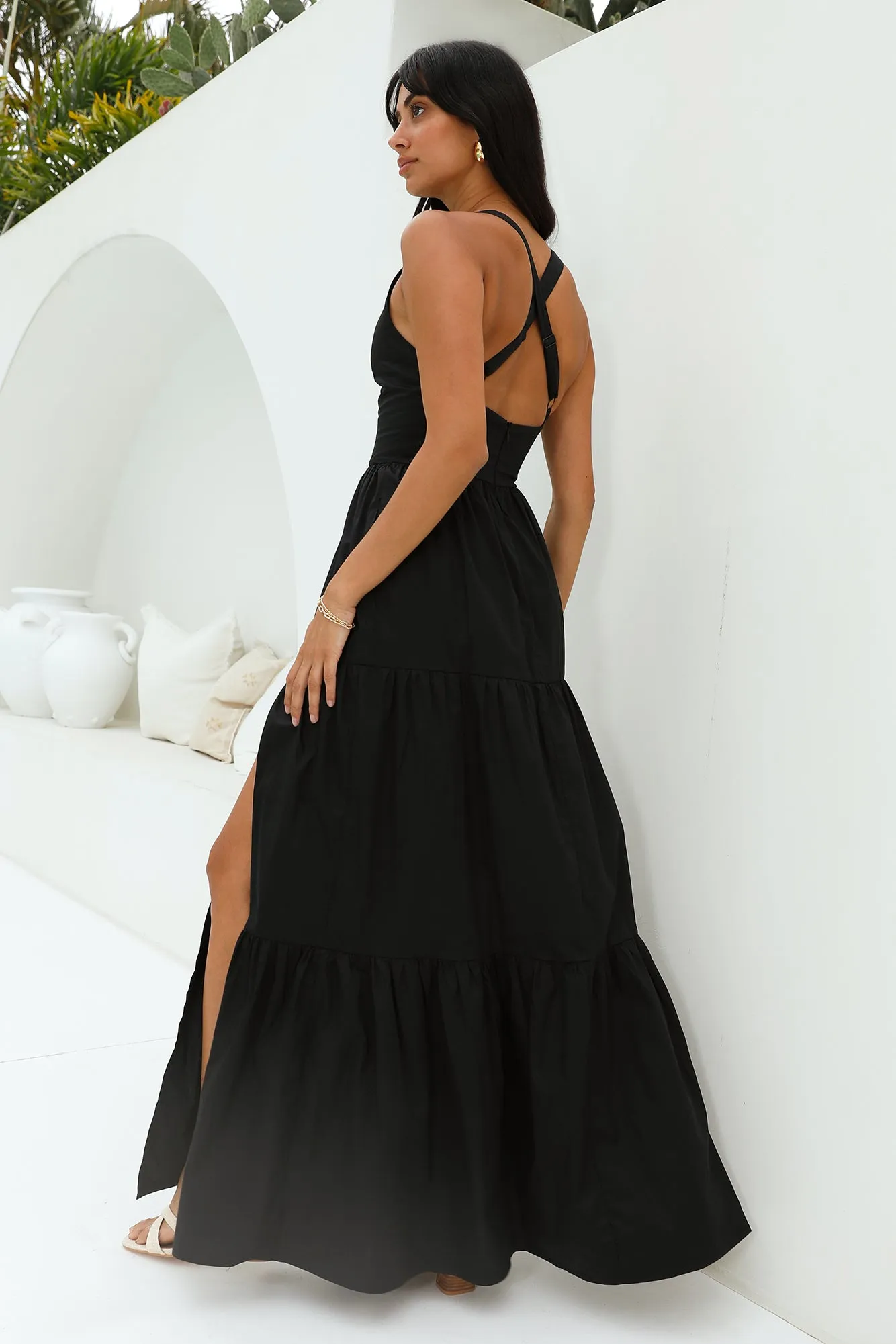 Polished Beauty Maxi Dress Black