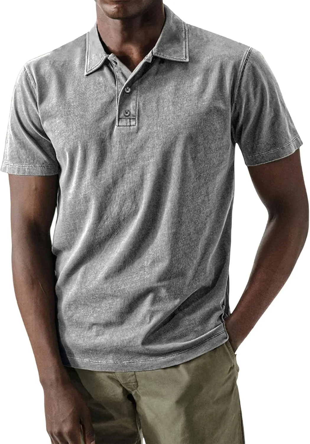 Polo Shirts for Men 2025 Trendy Short Sleeve Moisture Wicking Performance Pique Golf Shirt Quick Dry Collared T-Shirts