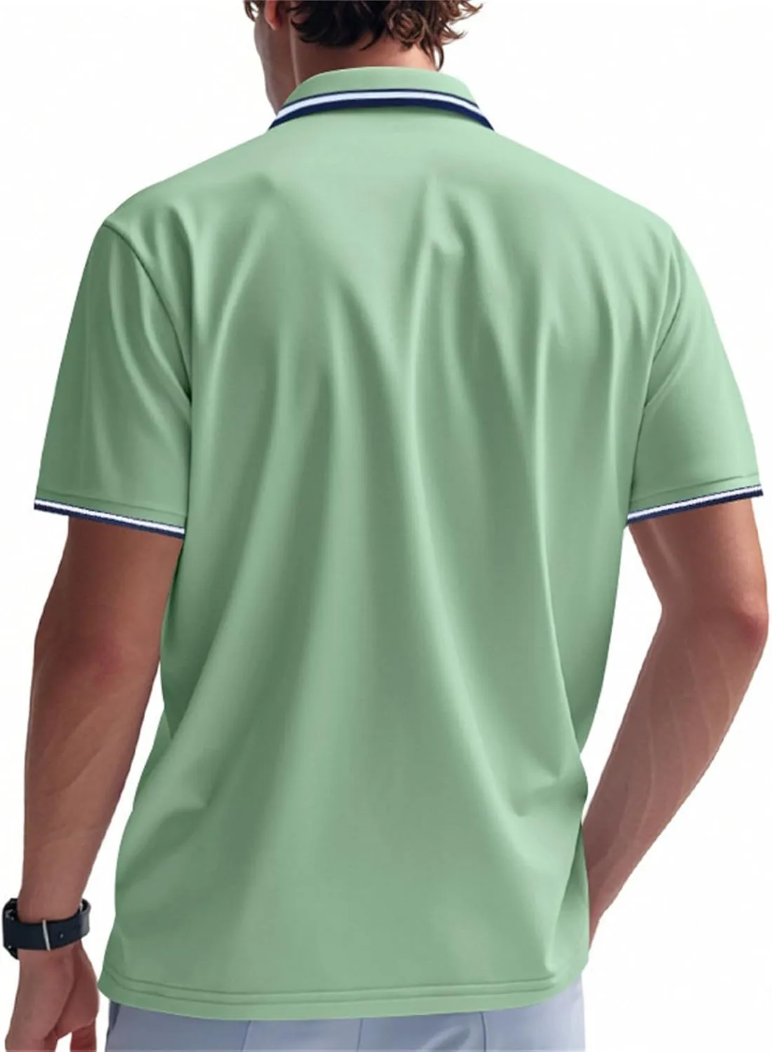 Polo Shirts for Men Trendy Quick Dry Performance Short Sleeve Dress Shirt Sport Moisture Wicking Collared T-Shirts