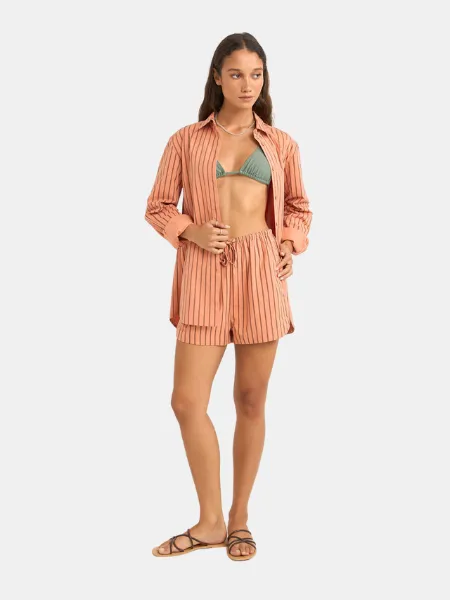 RHYTHM WOMEN'S CHICA OVERSWIM STRIPE TOP