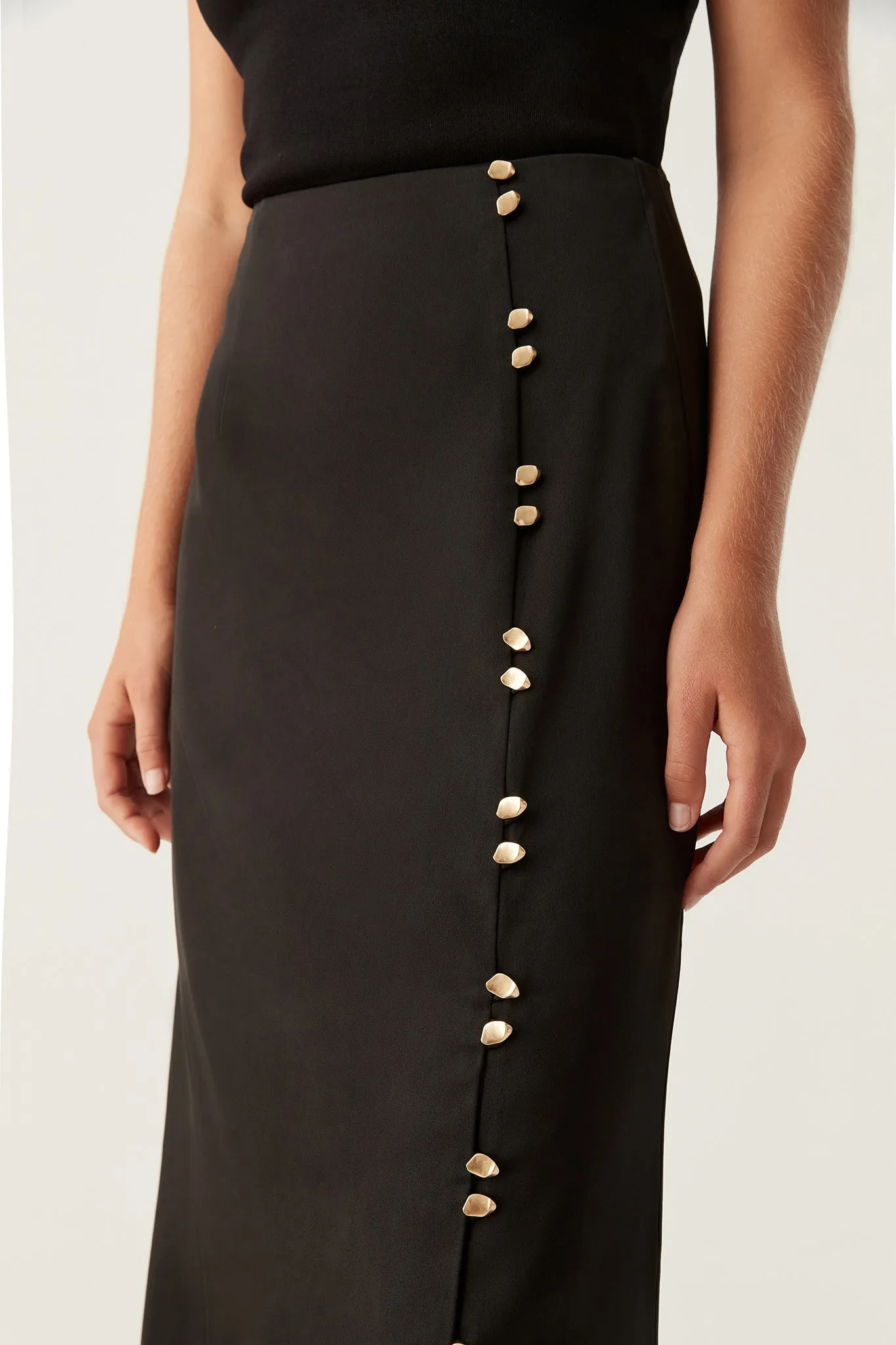Riddle Button Down Midi Skirt