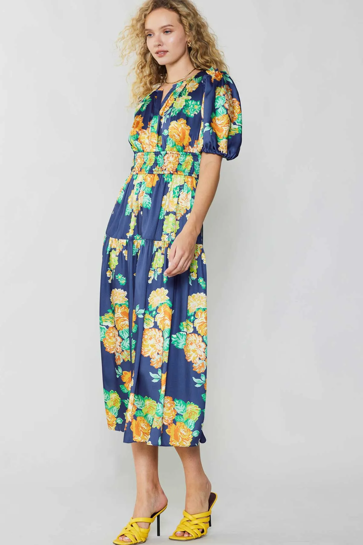Rose Motif Maxi Dress