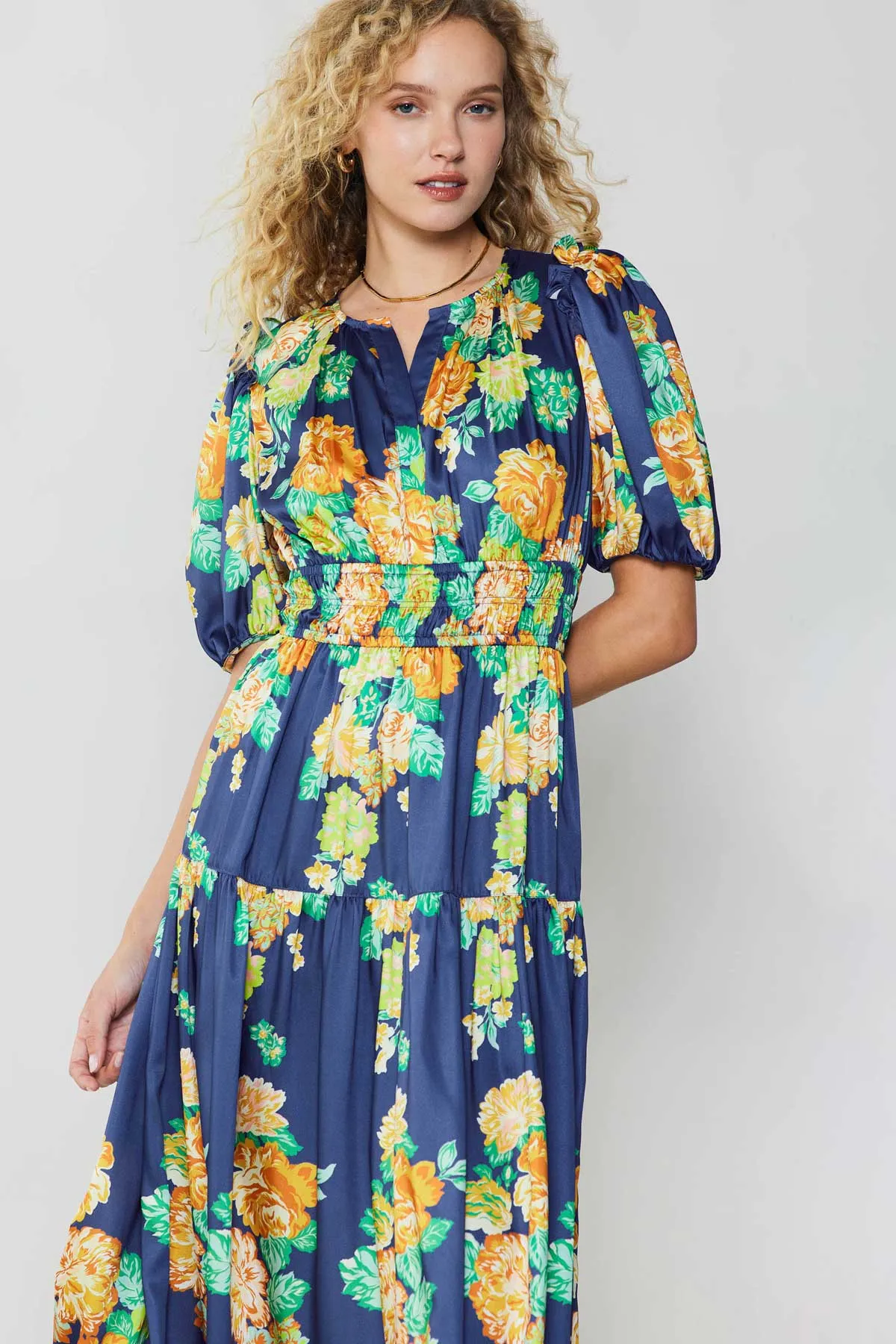 Rose Motif Maxi Dress