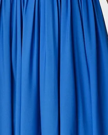 Ruched Ombre Print Crepe Maxi Dress | Blue