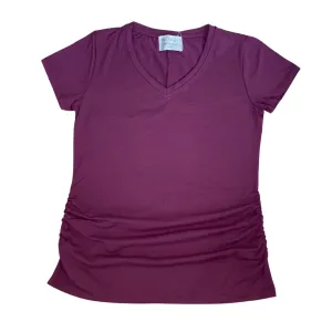 Shirred V-Neck Tee