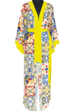 Siciliana - Dulce Maxi Split Kaftan (Yellow)