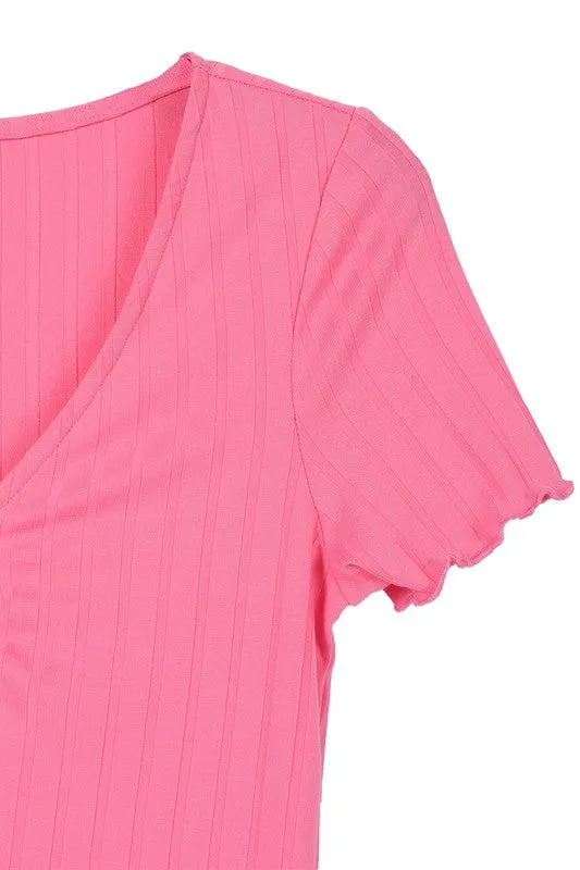 SS V neck top - 2 Colors