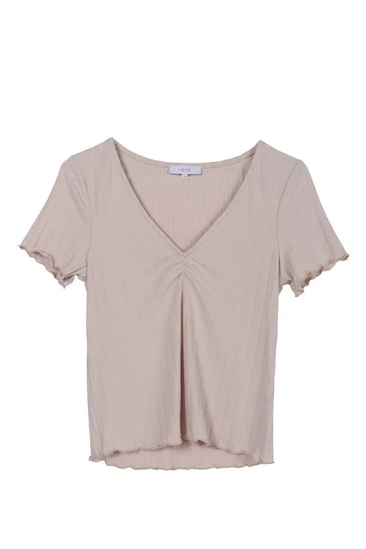 SS V neck top - 2 Colors