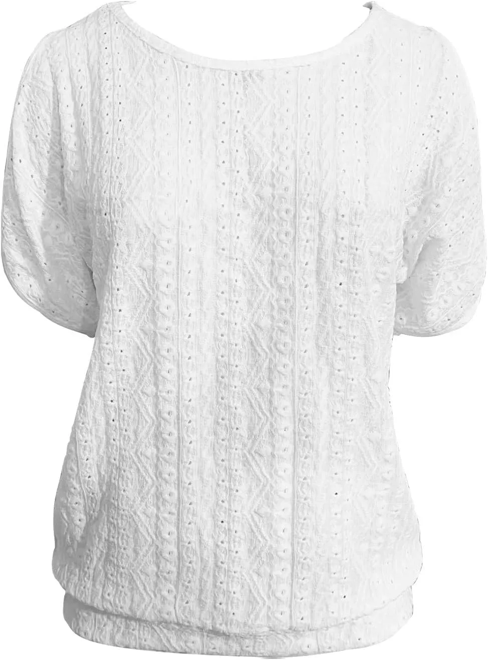 Summer Shirts for Women Off Shoulder Hollow Bat Sleeve Casual T Shirts Lightweight Breathable Street Tunic Tops 2025