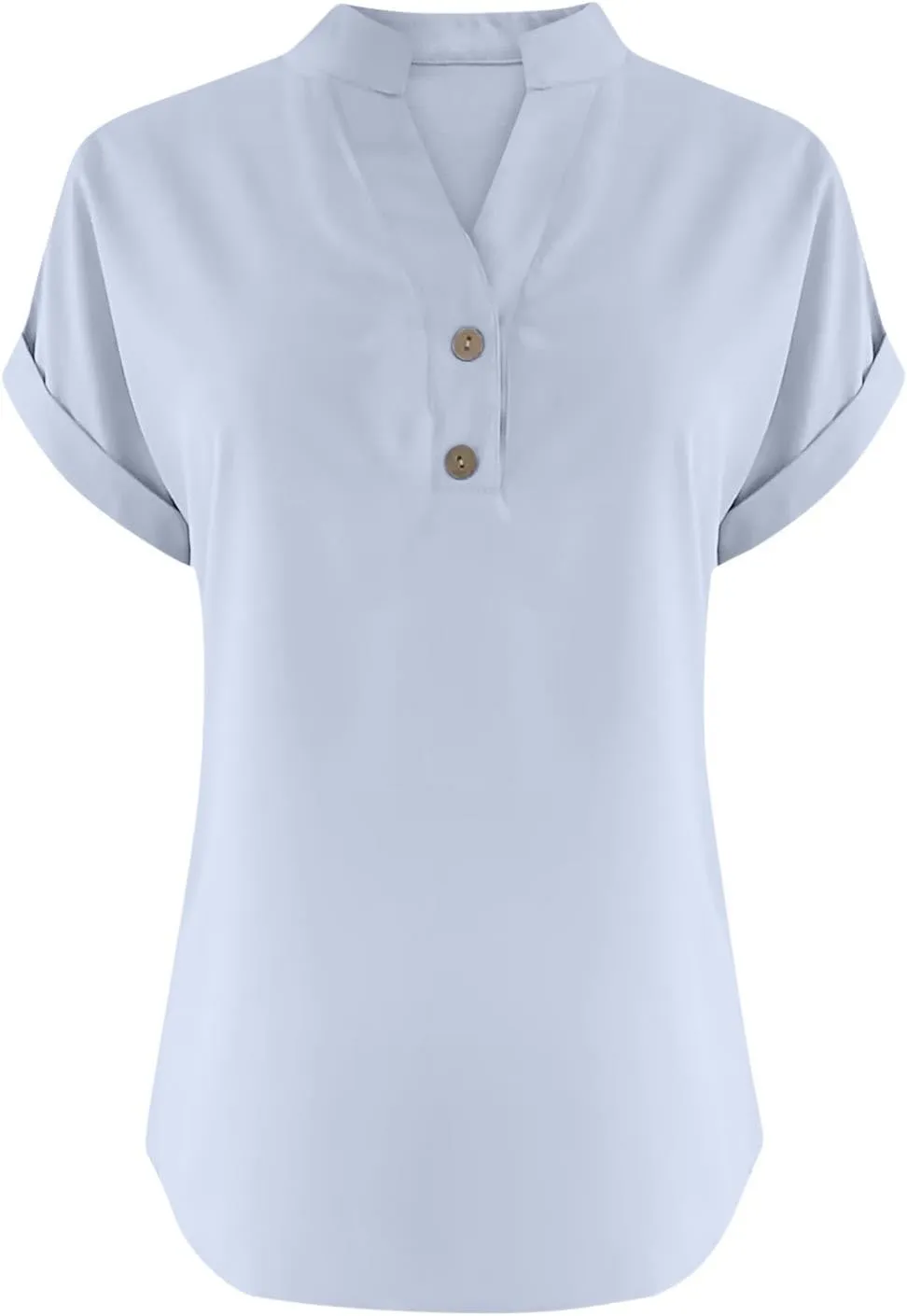 Summer Tops for Women 2025 Trendy Short Sleeve Cotton Linen Tops Button up Henley V Neck Shirts Vacation Beach Clothes