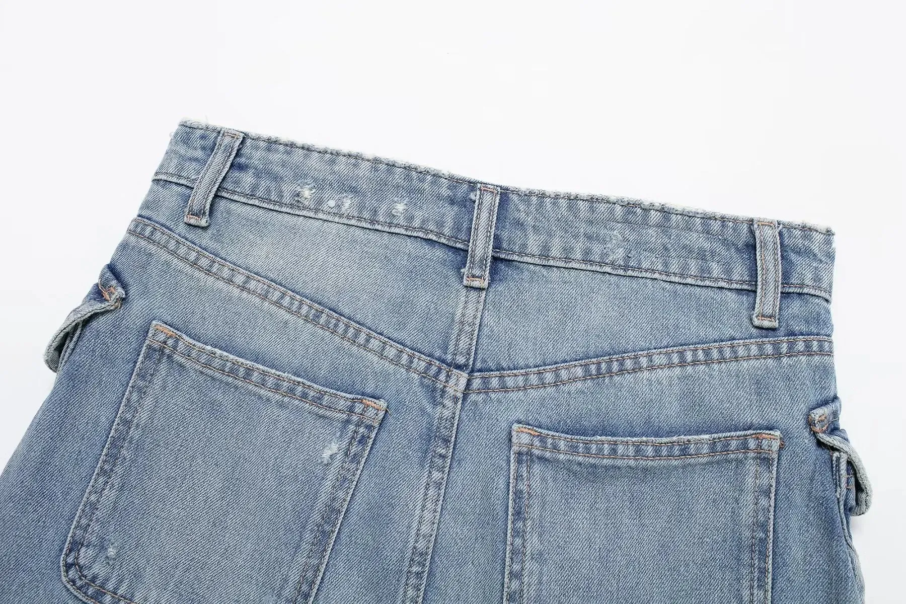 TAVIMART  -  For Summer Female Chic Mini Skirts Zipper High Waist Pockets Decoration Female Denim Button Slim Short Jean Skirts Mujer