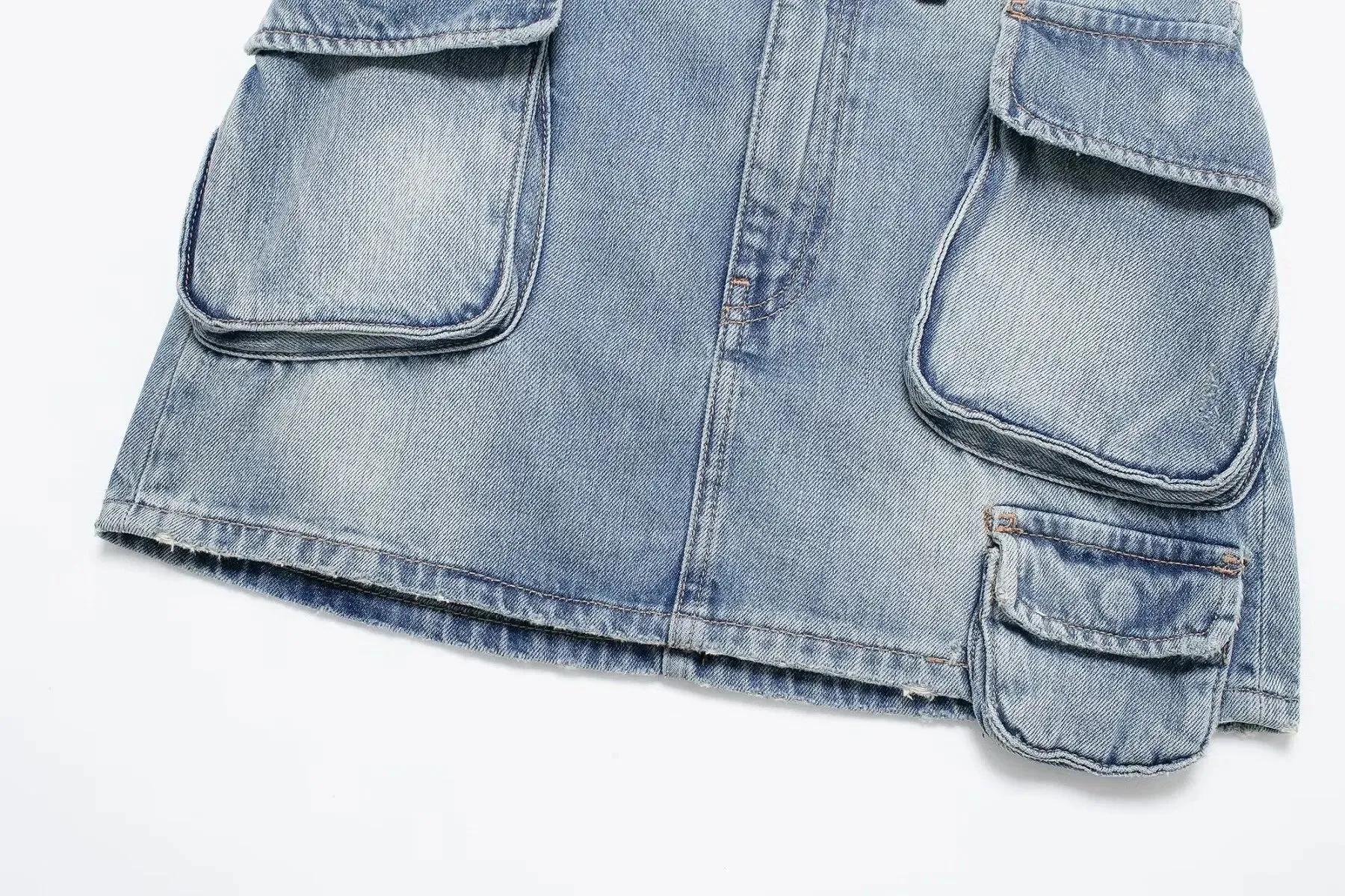 TAVIMART  -  For Summer Female Chic Mini Skirts Zipper High Waist Pockets Decoration Female Denim Button Slim Short Jean Skirts Mujer