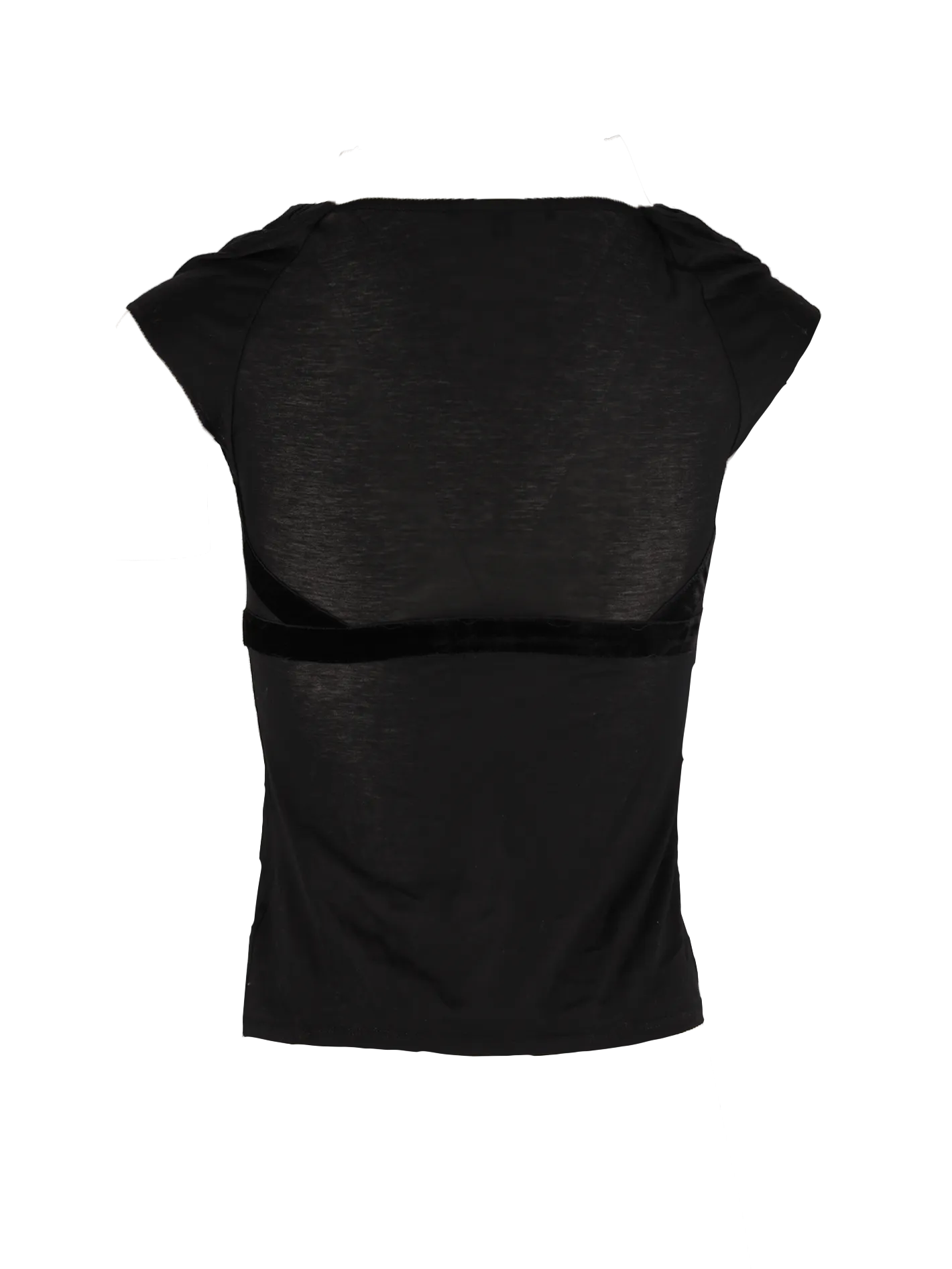 velvet-detail v-neck top