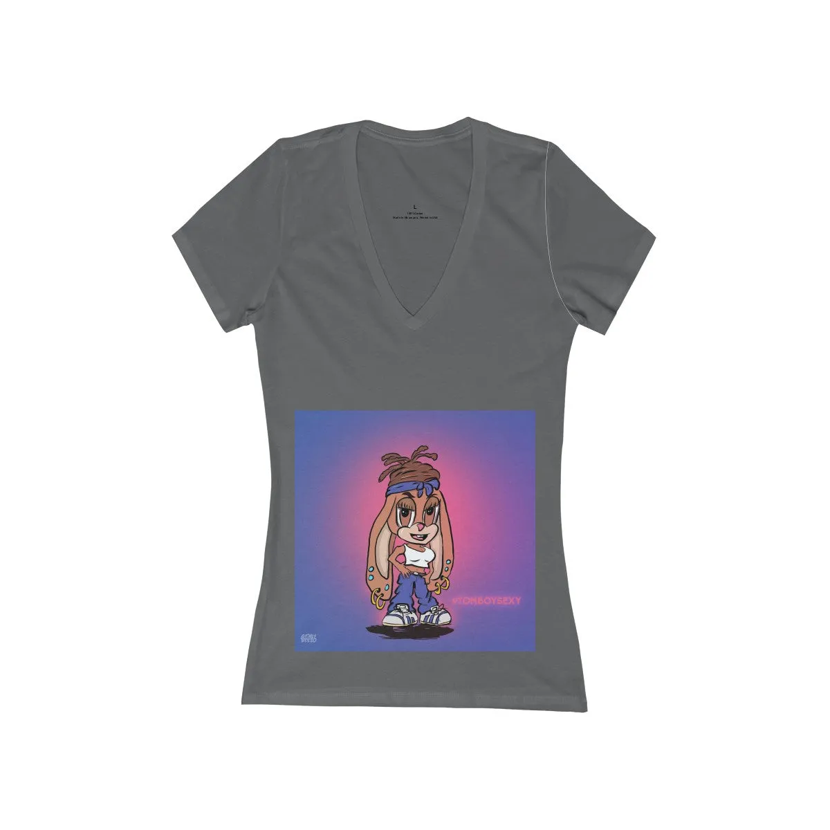 Women's Jersey Short Sleeve Deep V-Neck Tee