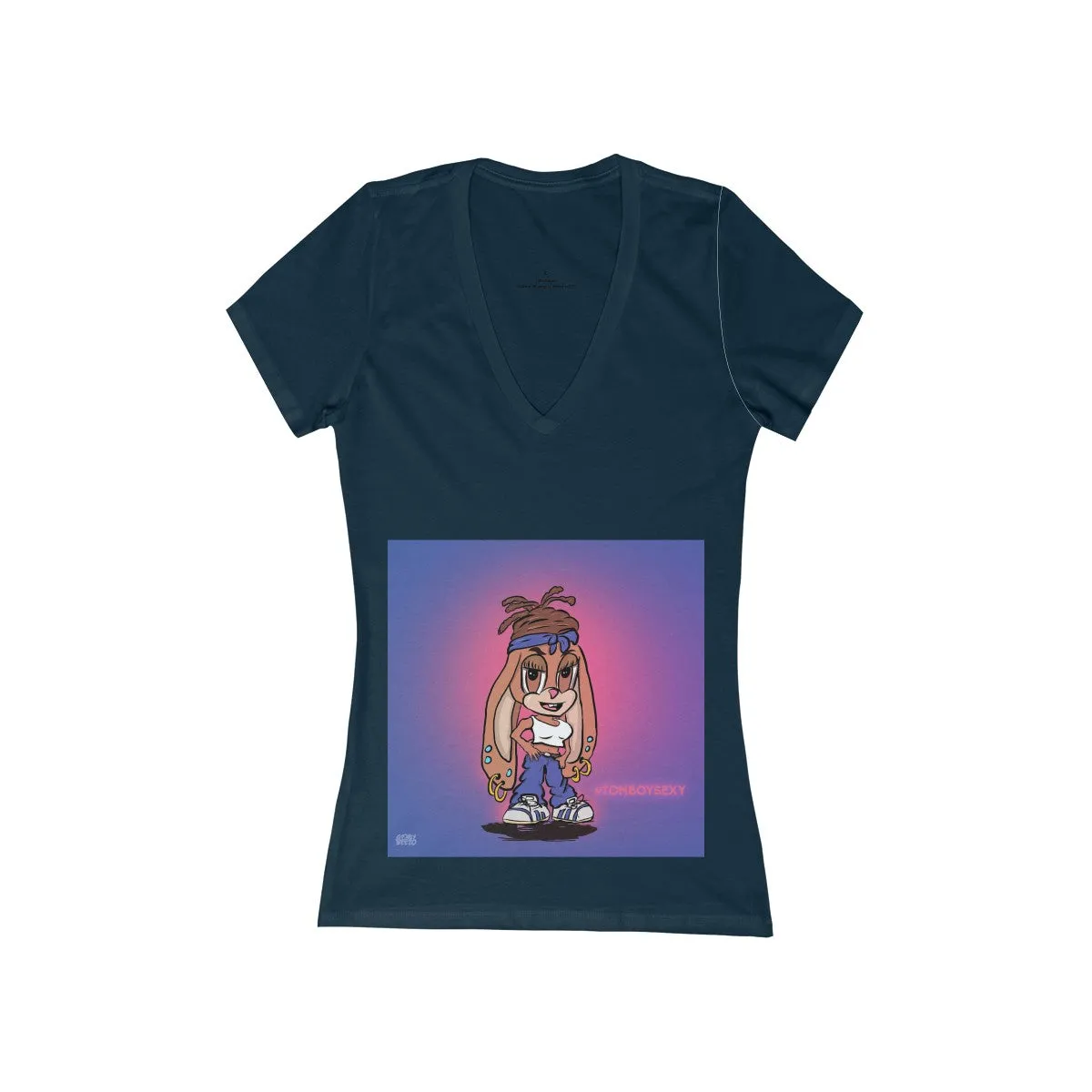 Women's Jersey Short Sleeve Deep V-Neck Tee