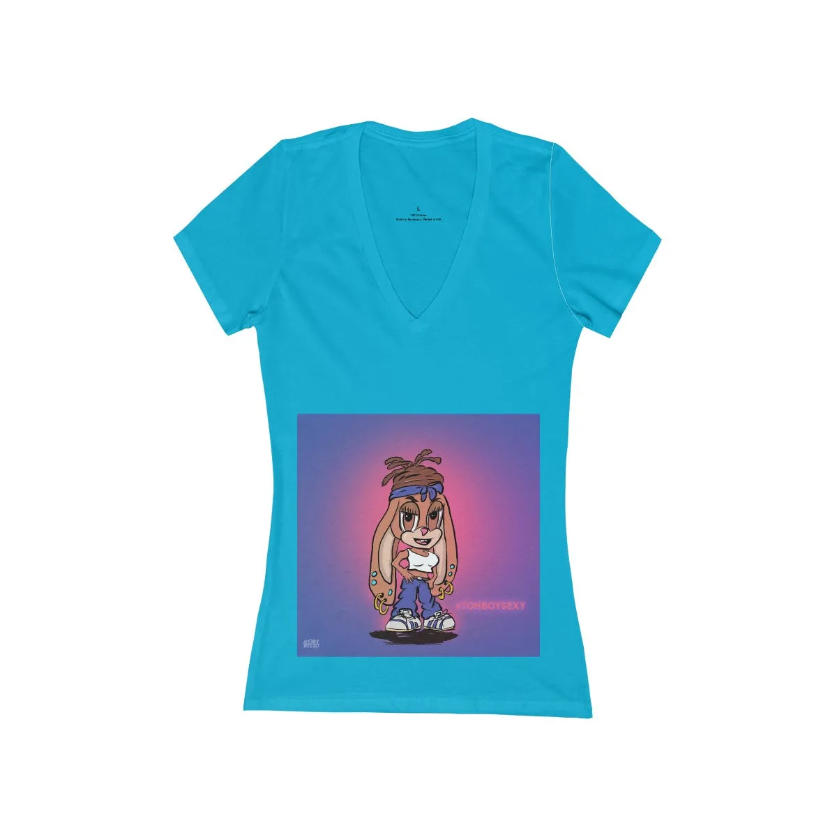 Women's Jersey Short Sleeve Deep V-Neck Tee