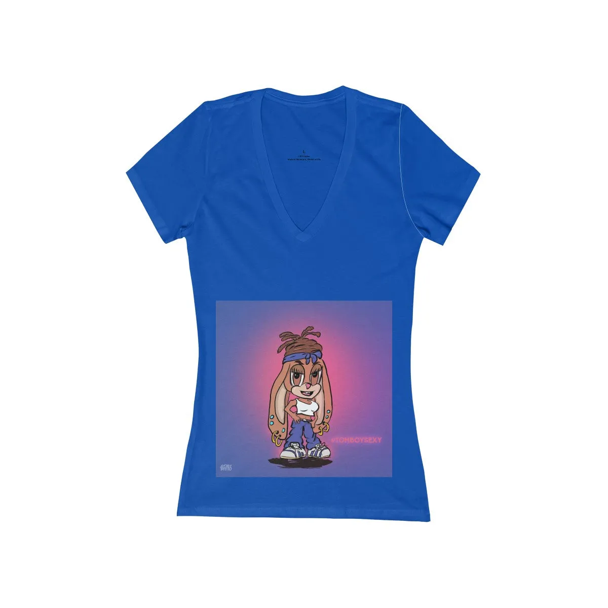 Women's Jersey Short Sleeve Deep V-Neck Tee