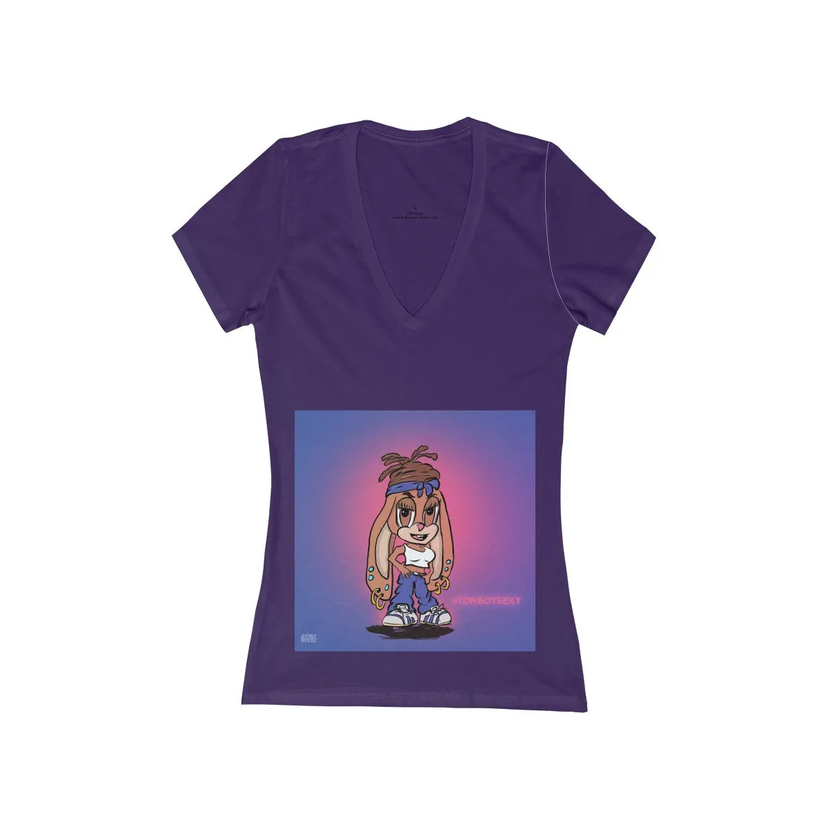 Women's Jersey Short Sleeve Deep V-Neck Tee