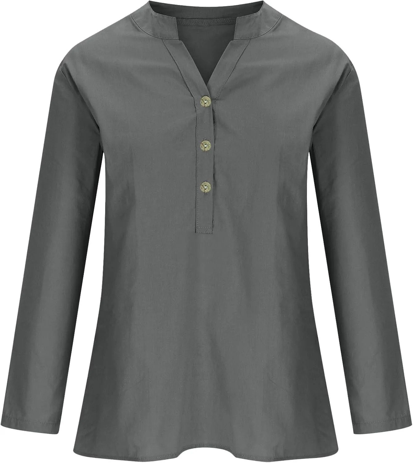 Women's Linen Shirts V-Neck Button Down Blouse Bohemian Beach Tee Shirt Short Sleeve Loose T-Shirts